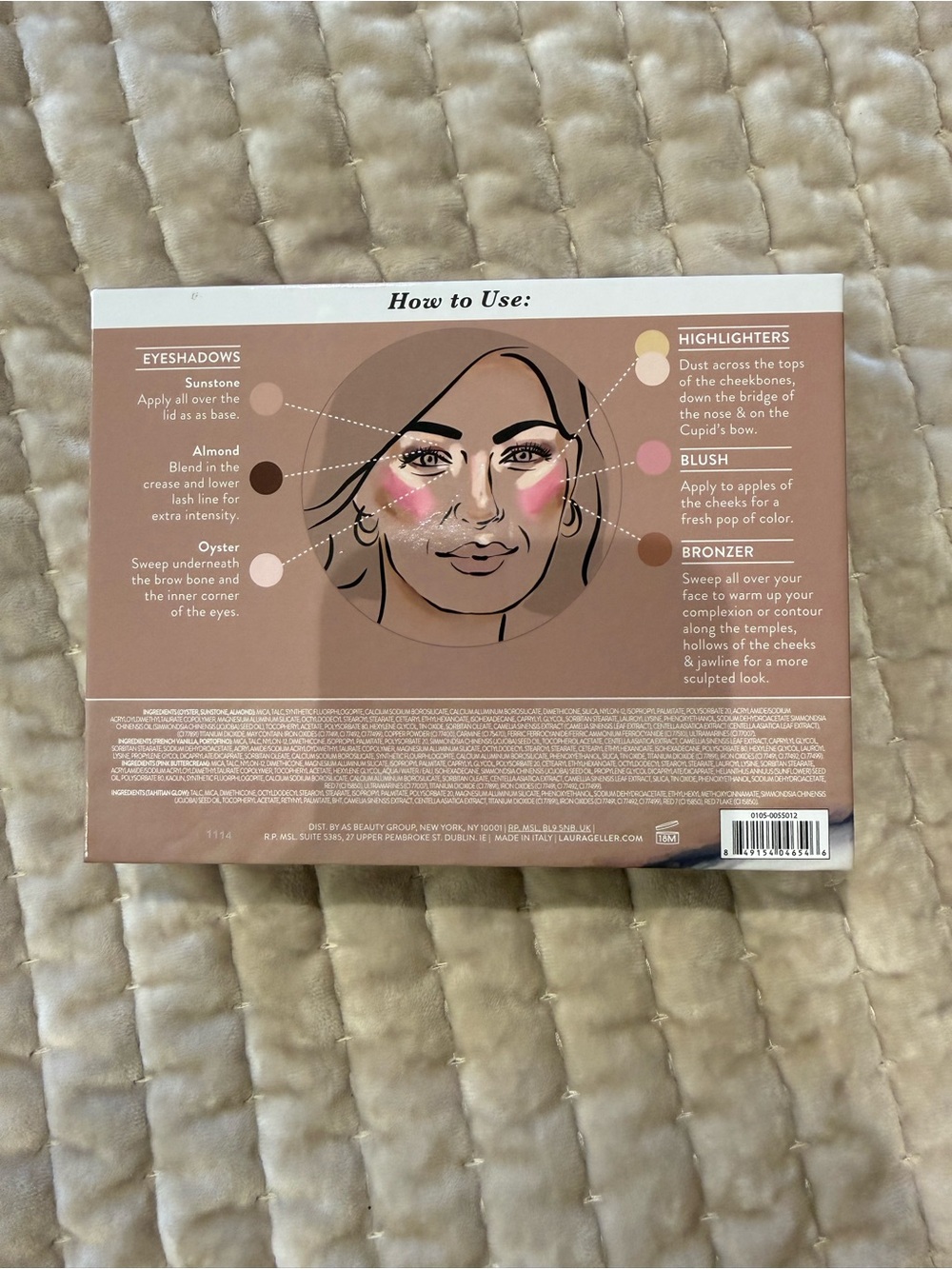 Laura Geller Pink and Mauve Marble Face Palette with Gold Accents - Picture 4 of 4